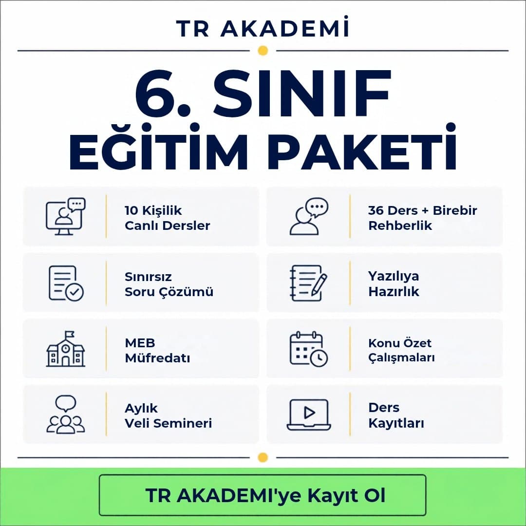 6. SINIF/ TÜM DERSLER CANLI  EĞİTİM PAKETİ