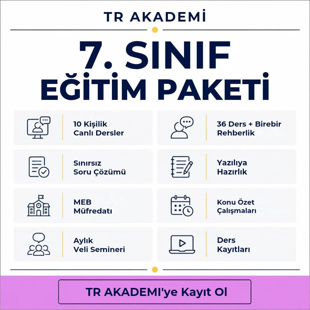 7. SINIF/ TÜM DERSLER CANLI  EĞİTİM PAKETİ